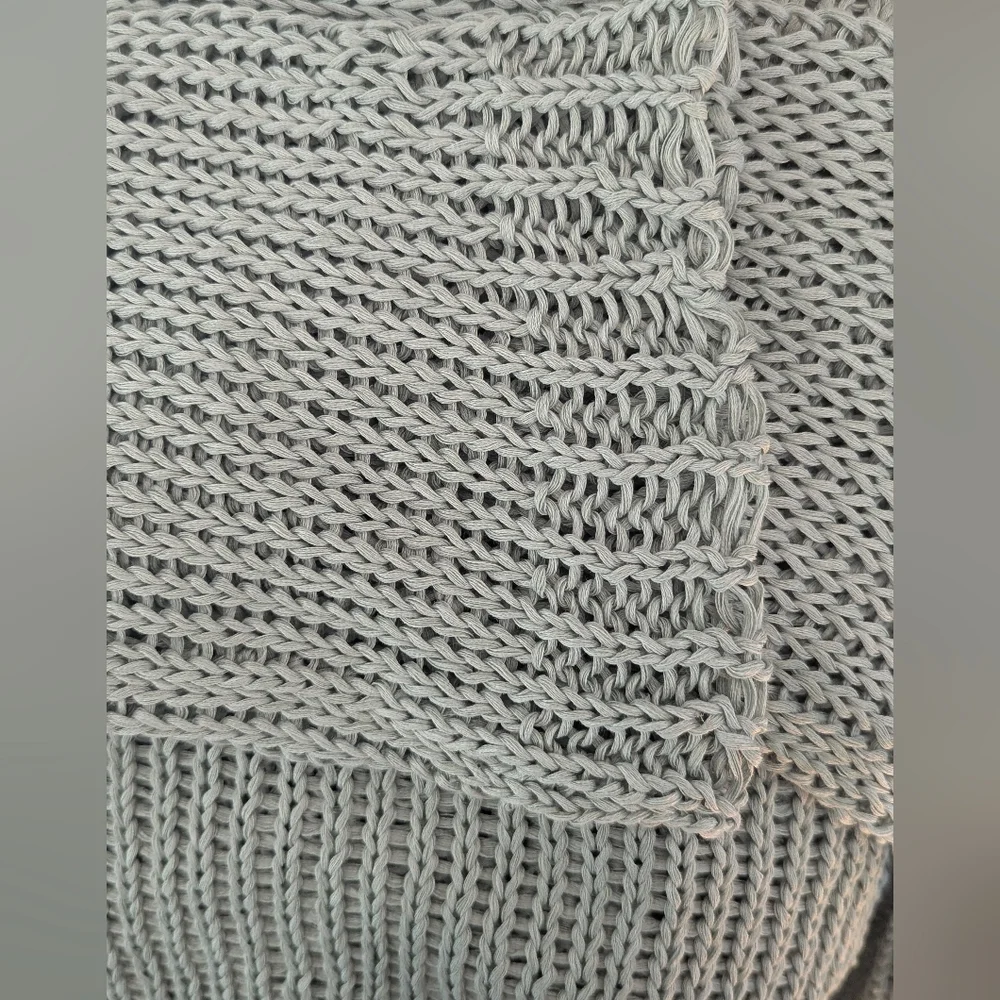 4/$10 ✨ Zara Light Green Knit Turtleneck Sweater‎ Women's Small Crochet Layers - Picture 7 of 7